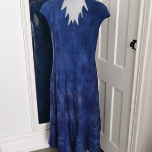 Extenzo Paris vintage blue button down dress. Size 42 Large US.